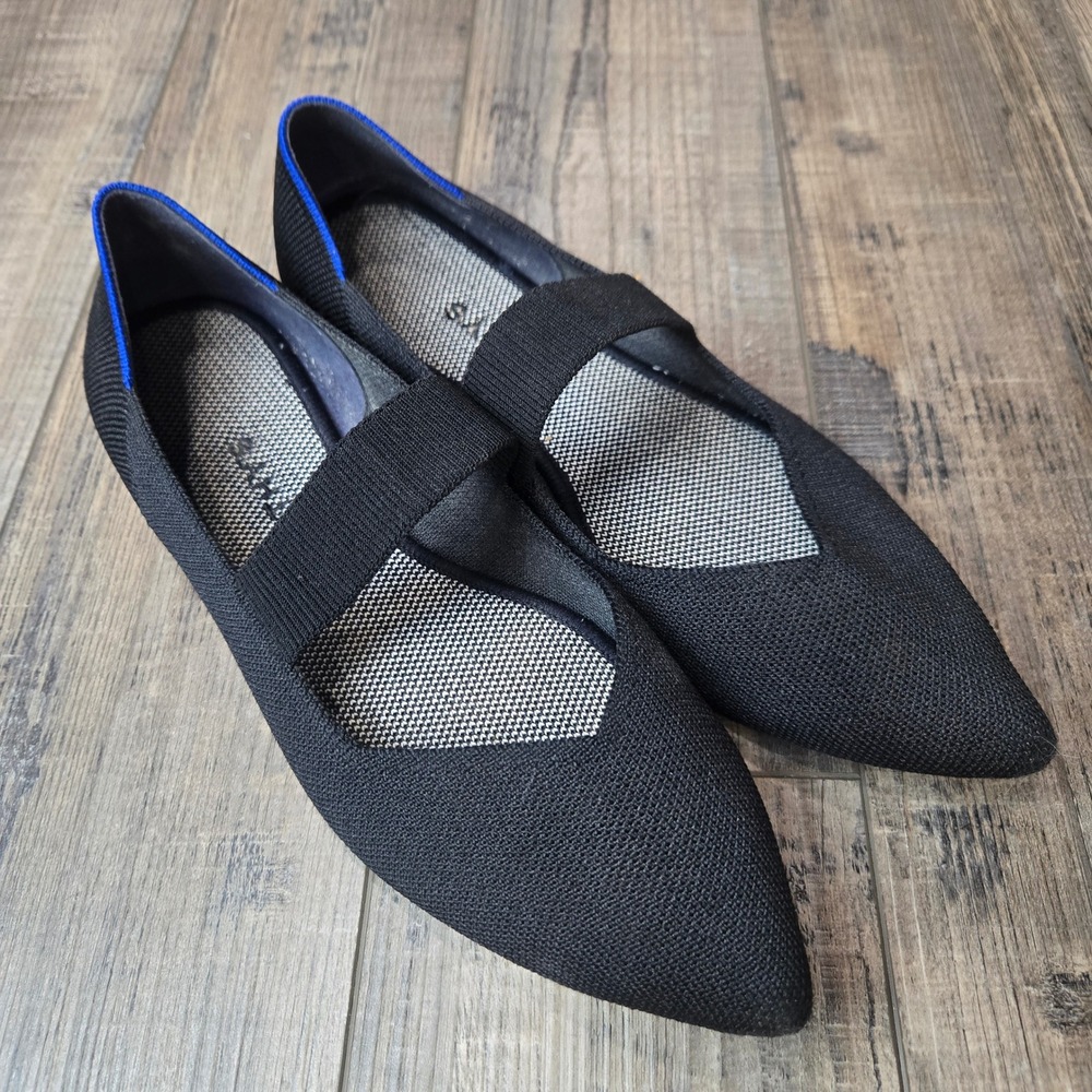 Rothys Black Mary Jane Pointed Toe Flats Black Size 10 W10 Office Career Minimal